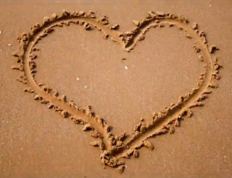 'heart on beach'